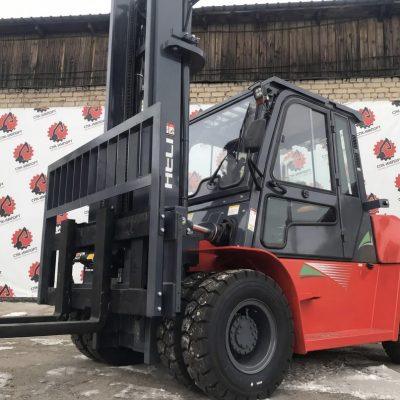 Дизельный автопогрузчик HELI CPCD70 вилочный с кабиной. Грузоподъемность 7 тонн, высота подъема 4,5 м.