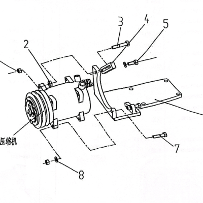 Кронштейн компрессора для дорожного катка XS203J / XS203JPD