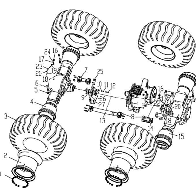 253302380 Ведущий мост для фронтального погрузчика LW700KN