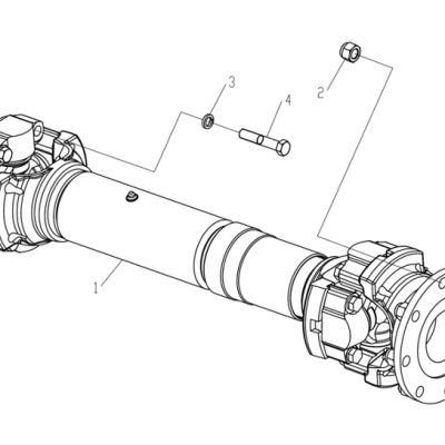 253007965 Вал карданный средний для фронтального погрузчика LW600KN