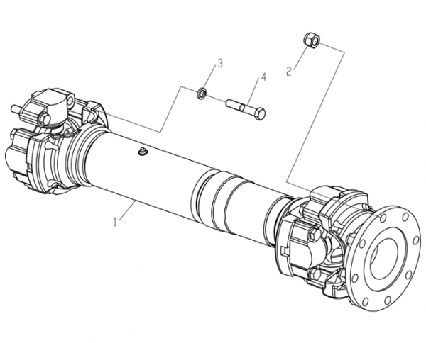 253007965 Вал карданный средний для фронтального погрузчика LW600KN СПК-Импорт Фото-1