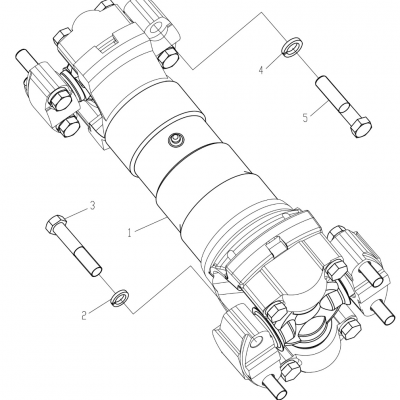 253007971 Вал карданный задний для фронтального погрузчика LW600KN