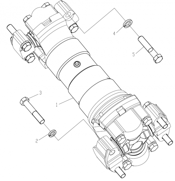 253007971 Вал карданный задний для фронтального погрузчика LW600KN СПК-Импорт Фото-1